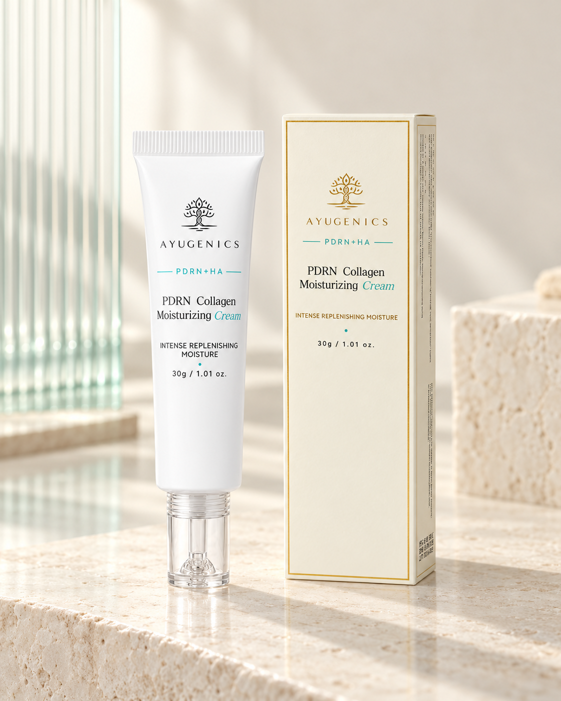 PDRN + HA Collagen Moisturizing Cream 30 g tube, front view